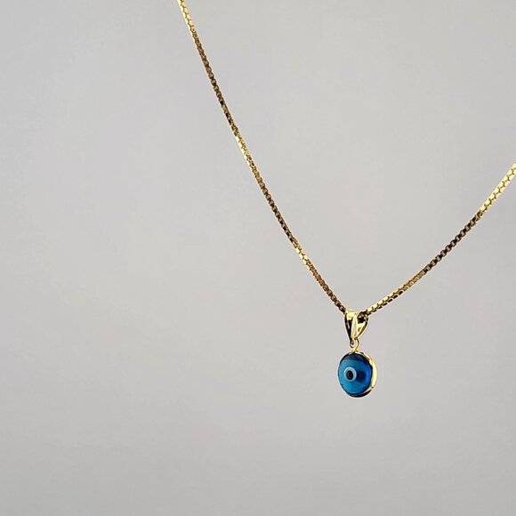 Sterling Silver 925 Evil Eye Pendant – Light Blue Charm Necklace for Protection - Picture 7 of 7